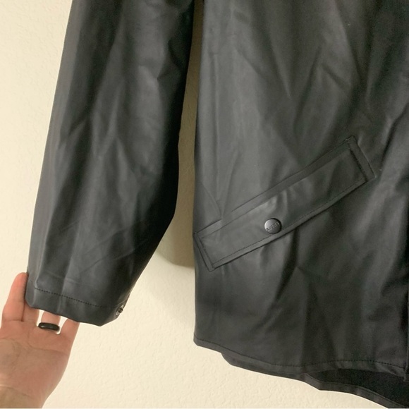 Rains Black Hooded Jacket - Picture 6 of 12